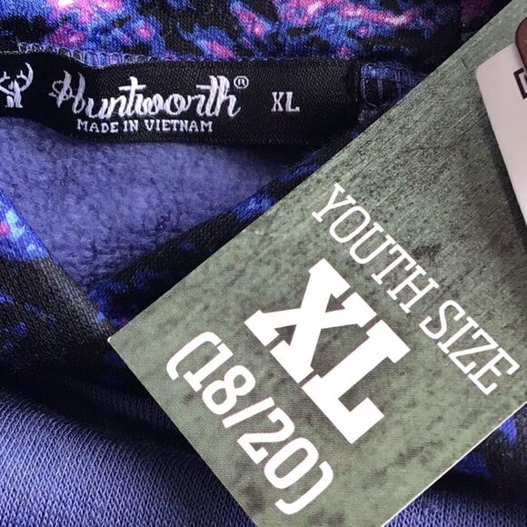 Huntworth Purple Camo Contrast Performance Hoodie NEW - Picture 12 of 13